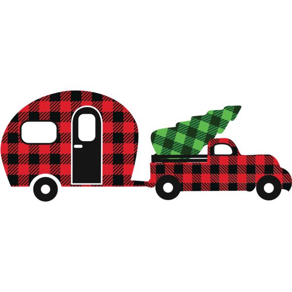 Christmas Tree Trucker Camper Plaid 1 Thumbnail